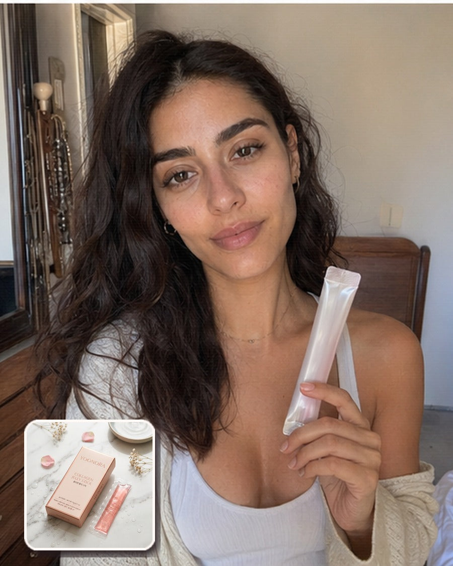 Model holding YOONORA Collagen Jelly Stick