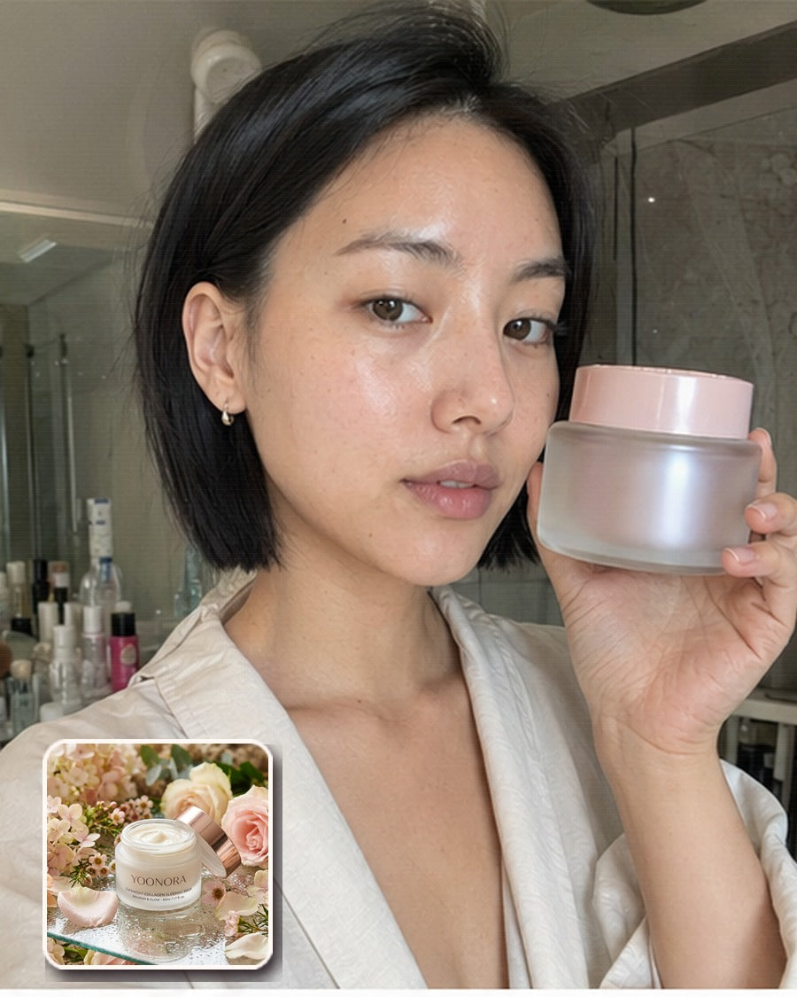 Model holding YOONORA Overnight Glow Mask