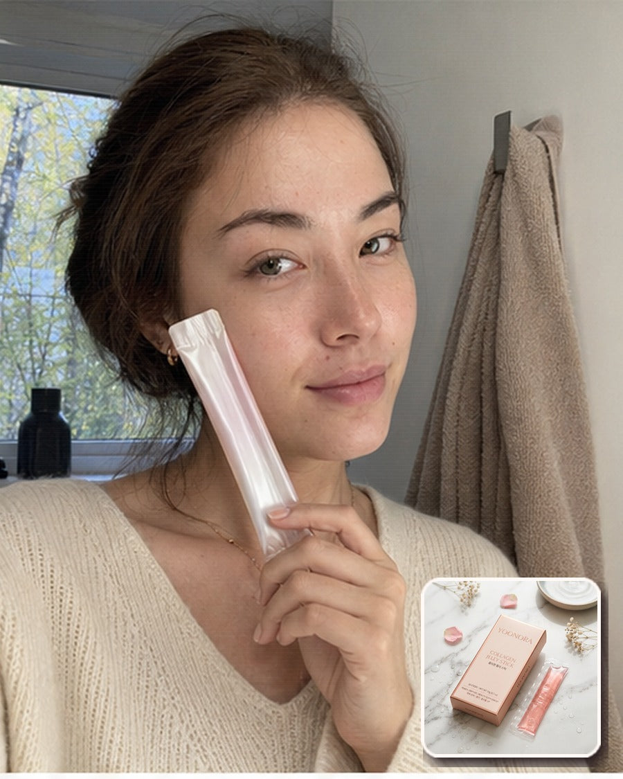 Model holding YOONORA Collagen Jelly Stick
